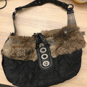 Coach purse with real fur